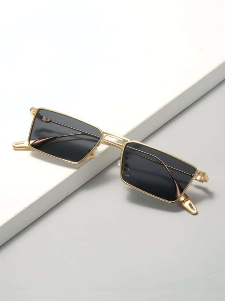 EYNAK  Metal Square Decor Glasses Elegant Shades Sunglasses